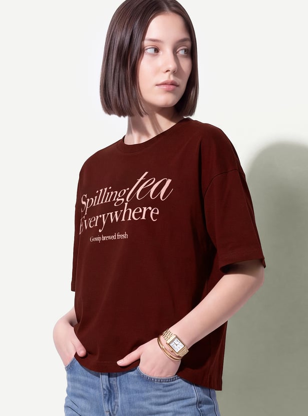URB_N Women Printed Oversized T-shirt