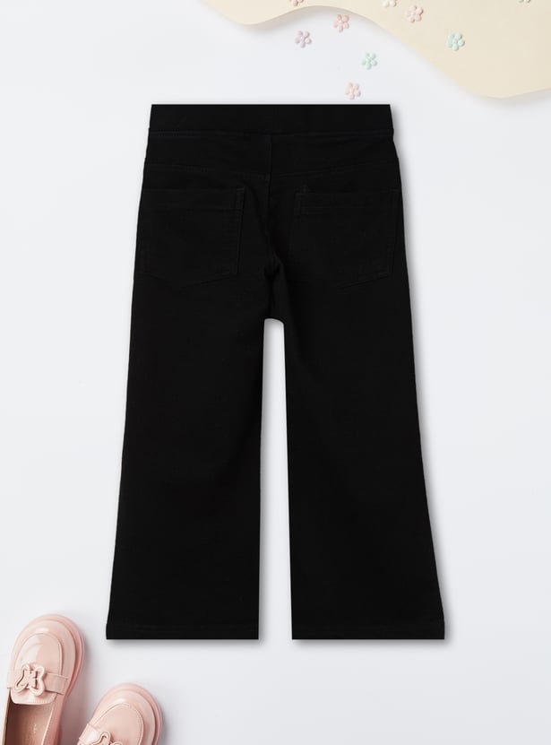 Girls Flared Fit Denim Pants
