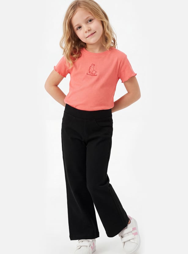 Girls Flared Fit Denim Pants