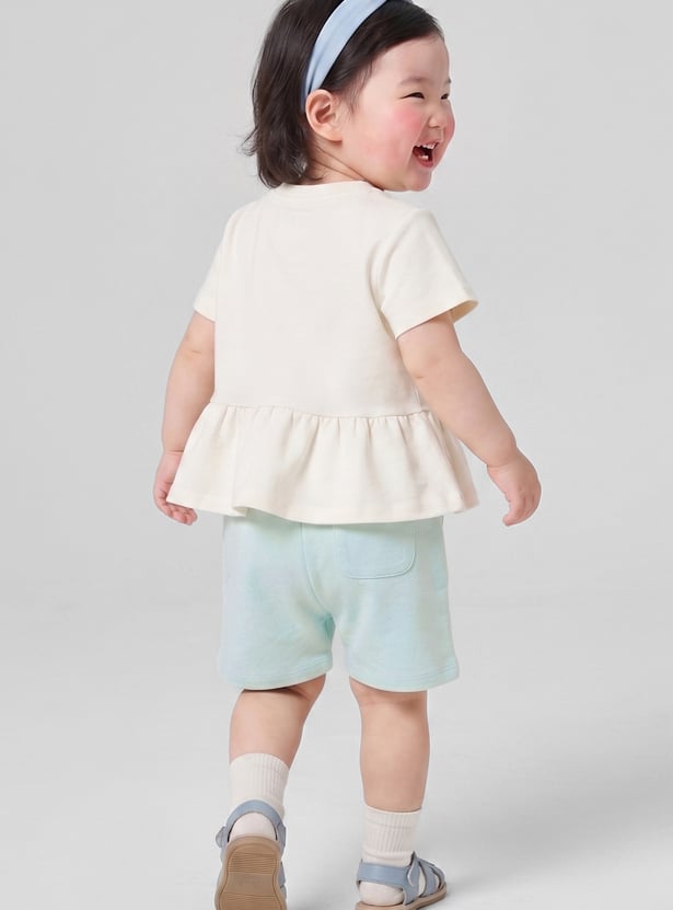 Girls Printed Top with Shorts Set