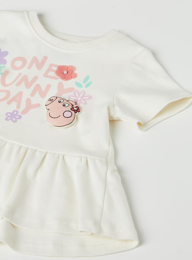 Girls Printed Top with Shorts Set