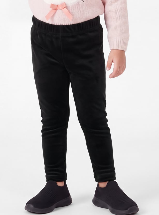Girls Solid Velour Leggings