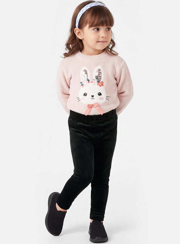 Girls Solid Velour Leggings