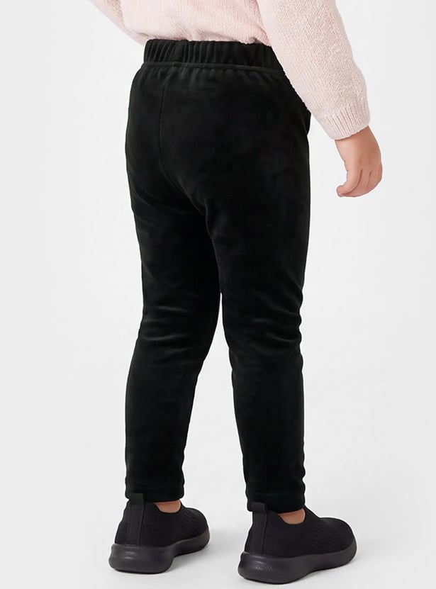 Girls Solid Velour Leggings