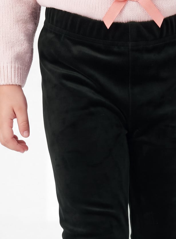 Girls Solid Velour Leggings