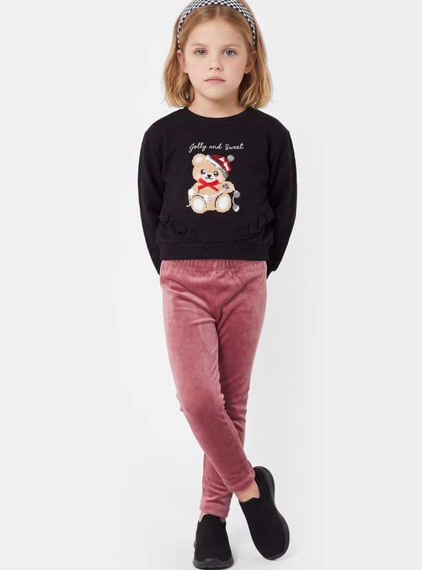 Girls Solid Velor Legging