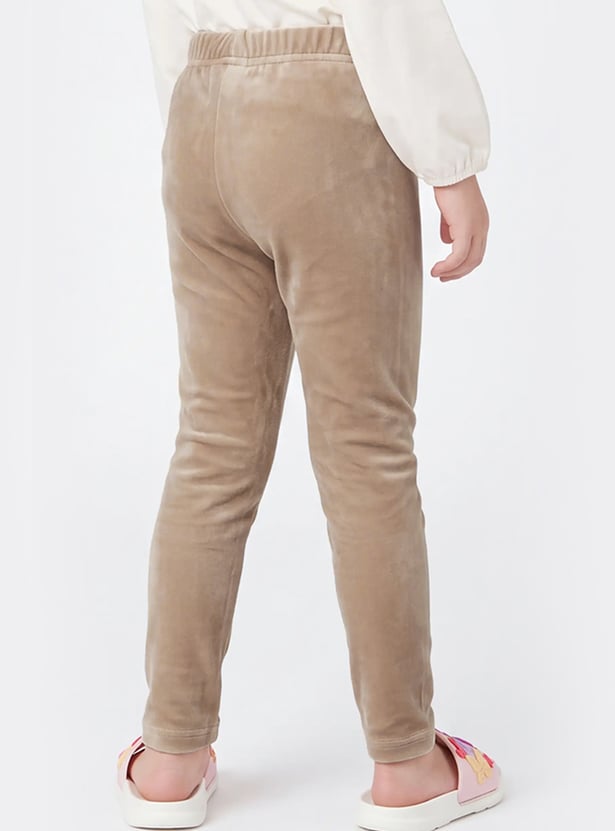 Girls Solid Velour Leggings