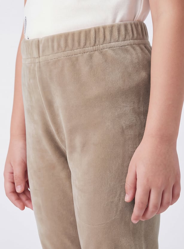 Girls Solid Velour Leggings