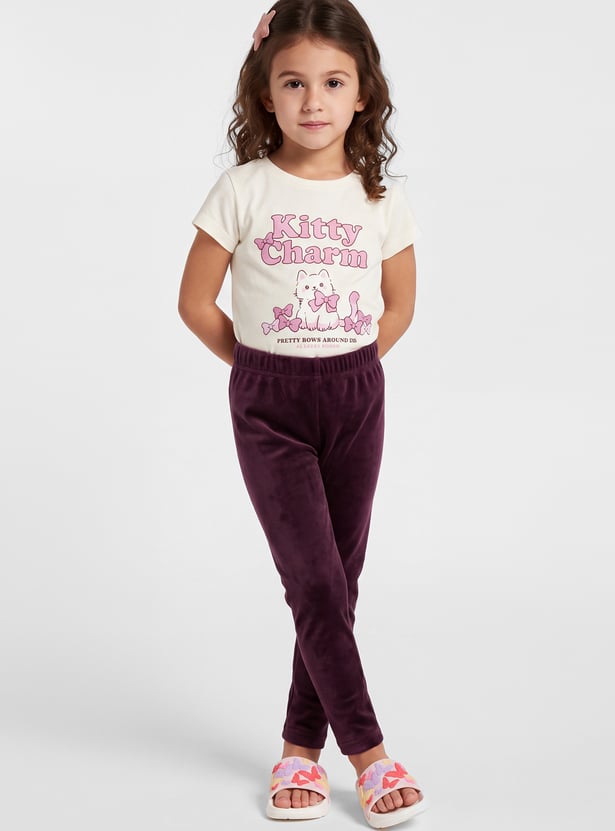 Girls Velour Leggings