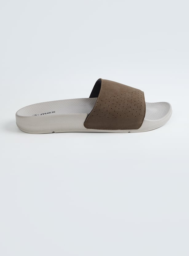 Men Solid Open Toe Sliders