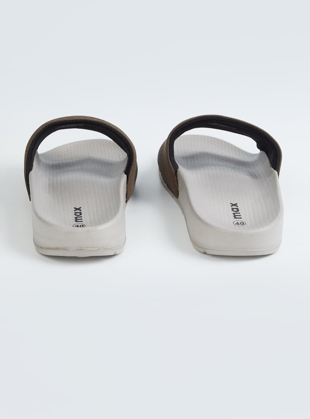 Men Solid Open Toe Sliders