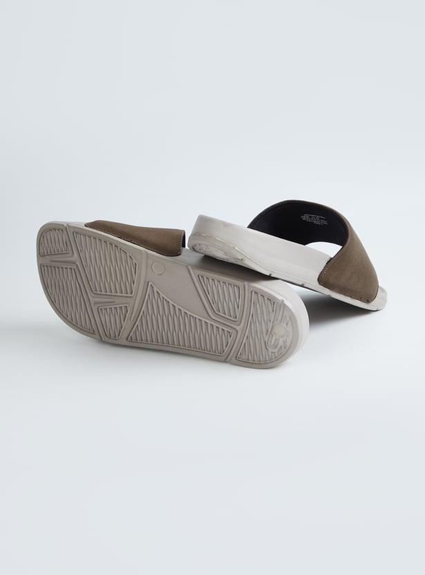 Men Solid Open Toe Sliders