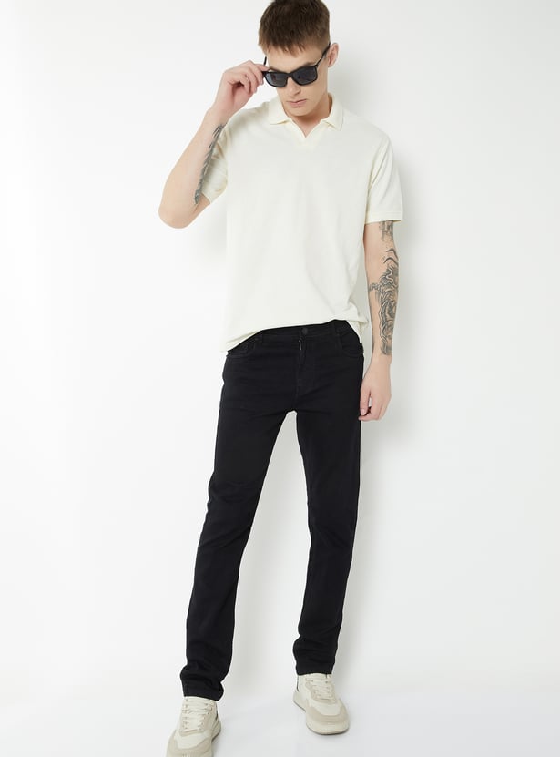 Men Solid Regular Fit Jeans