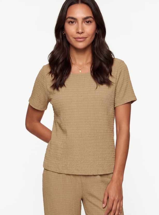 Women Textured T-shirt