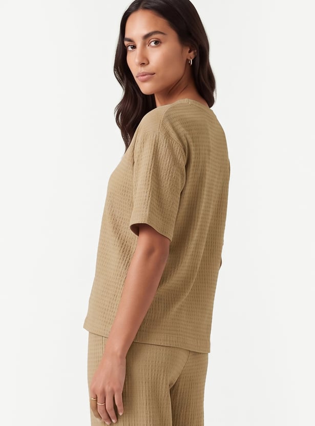 Women Textured T-shirt