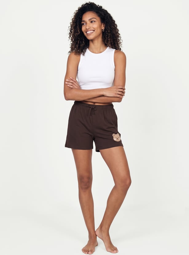 Women Appliqued Elasticated Shorts