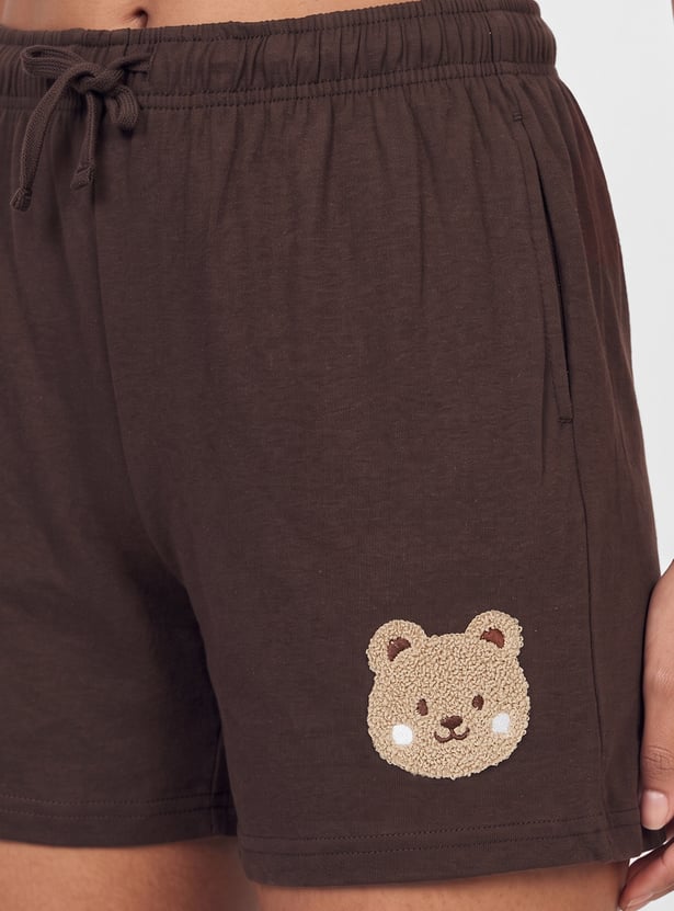Women Appliqued Elasticated Shorts