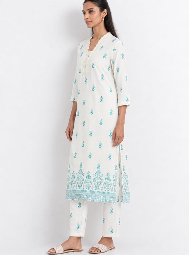 Women Printed Straight Kurta Set