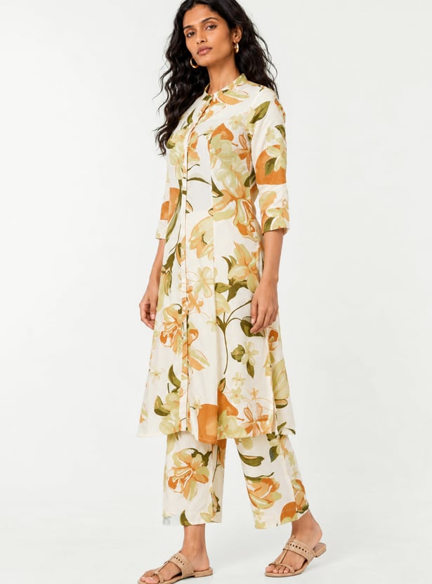 Women Floral Print A-line Kurta Set