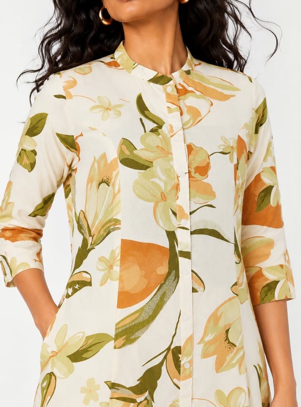 Women Floral Print A-line Kurta Set