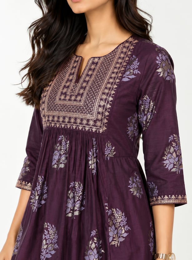 Women Floral Print A-Line Kurta Set
