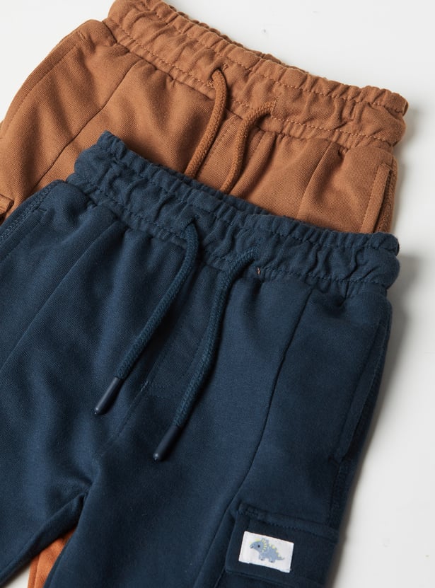 Boys Printed Cargo Joggers - Pack of 2