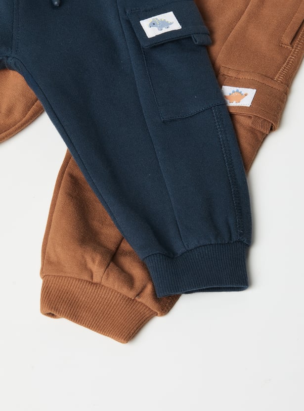 Boys Printed Cargo Joggers - Pack of 2