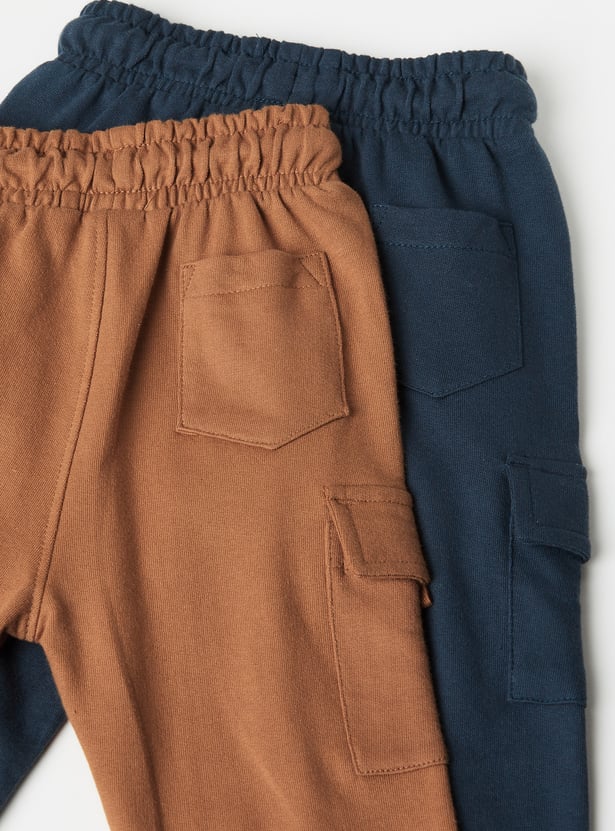 Boys Printed Cargo Joggers - Pack of 2