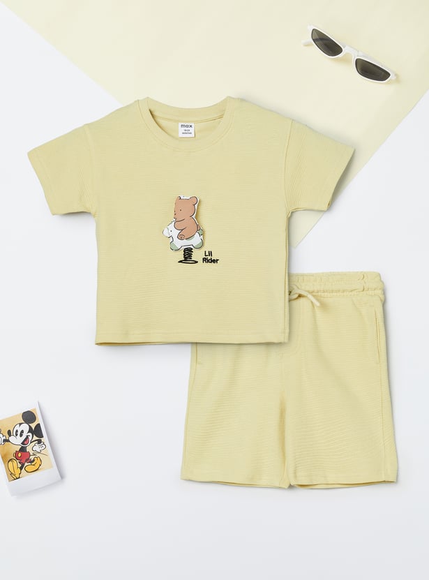 Boys Graphic Appliqued Shorts Set
