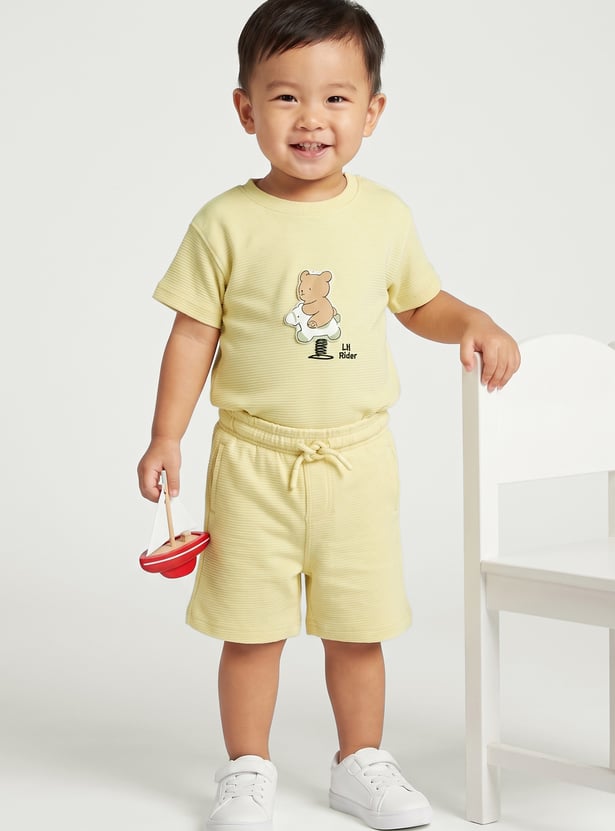 Boys Graphic Appliqued Shorts Set