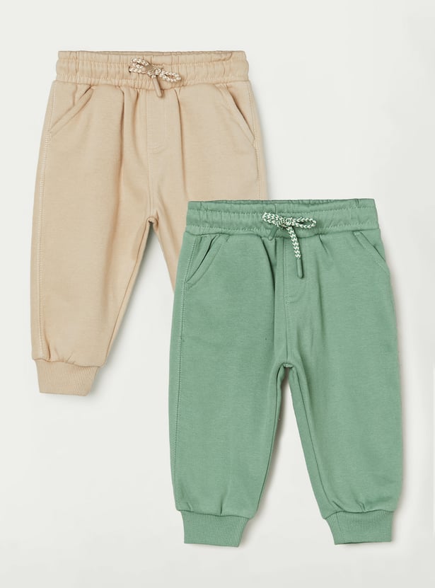 Boys Solid Joggers - Pack of 2