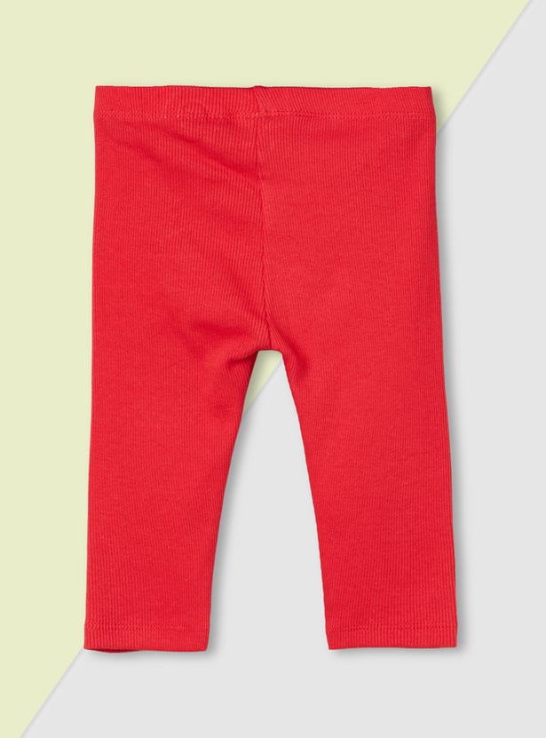 Girls Ribbed Leggings - Pack of 2