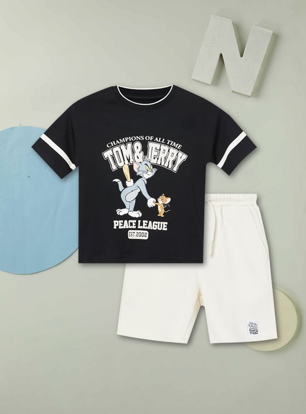 Boys Tom & Jerry Printed Shorts Set