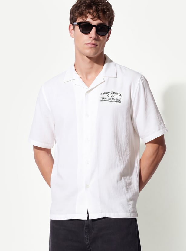 Relaxed Men Embroidered Resort Shirt