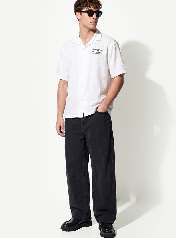 Relaxed Men Embroidered Resort Shirt