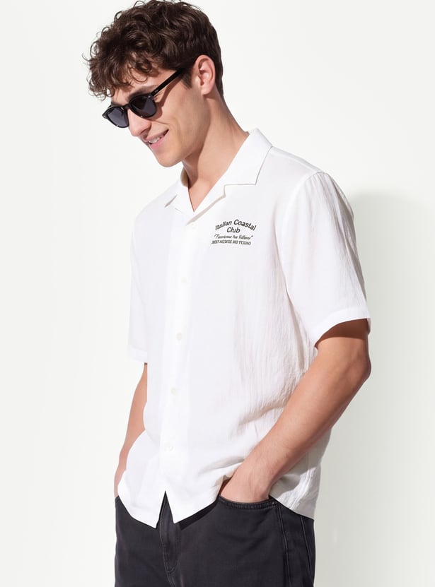 Relaxed Men Embroidered Resort Shirt