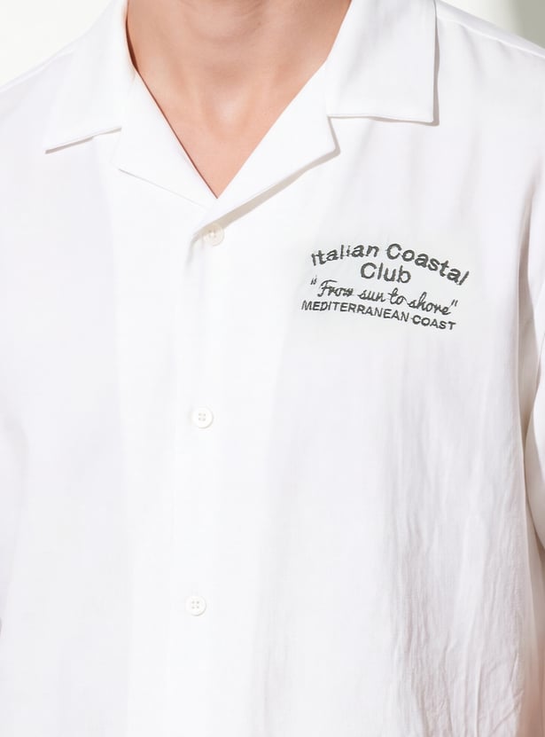 Relaxed Men Embroidered Resort Shirt