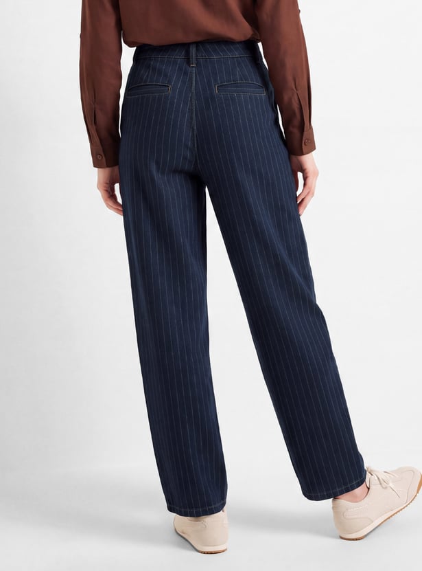 Men Denim Barrel Fit Trousers