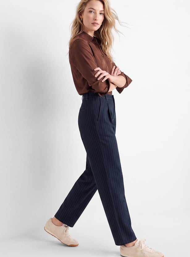 Men Denim Barrel Fit Trousers