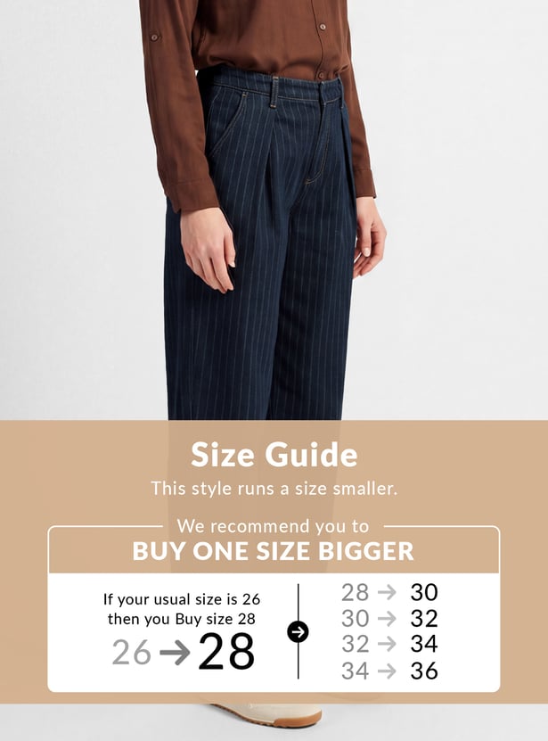 Men Denim Barrel Fit Trousers