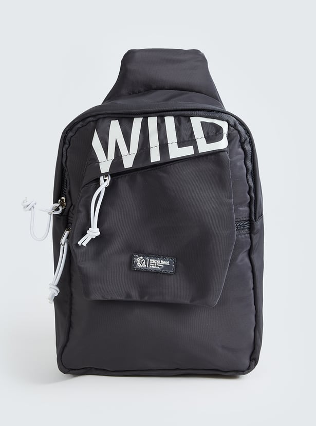 Girls Typographic Printed Crossbody Bag