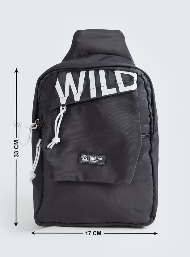 Girls Typographic Printed Crossbody Bag