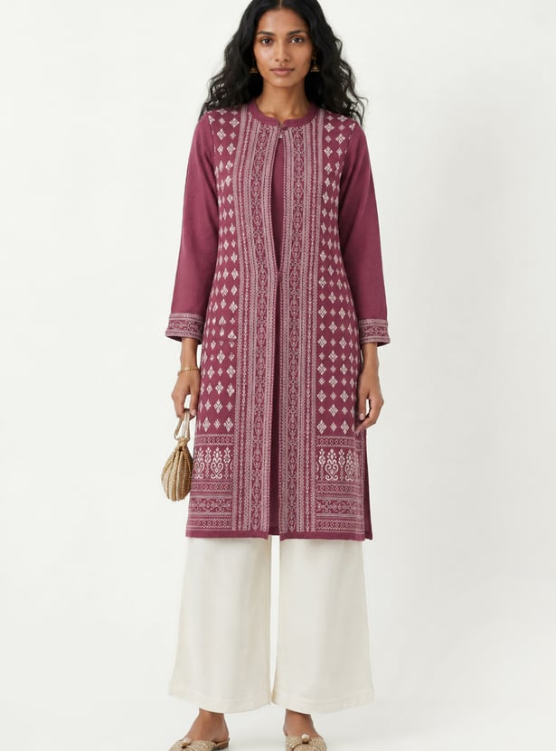 Women Printed Straight Winter Kurta