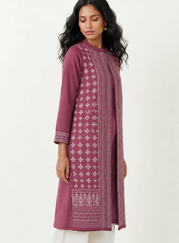 Women Printed Straight Winter Kurta