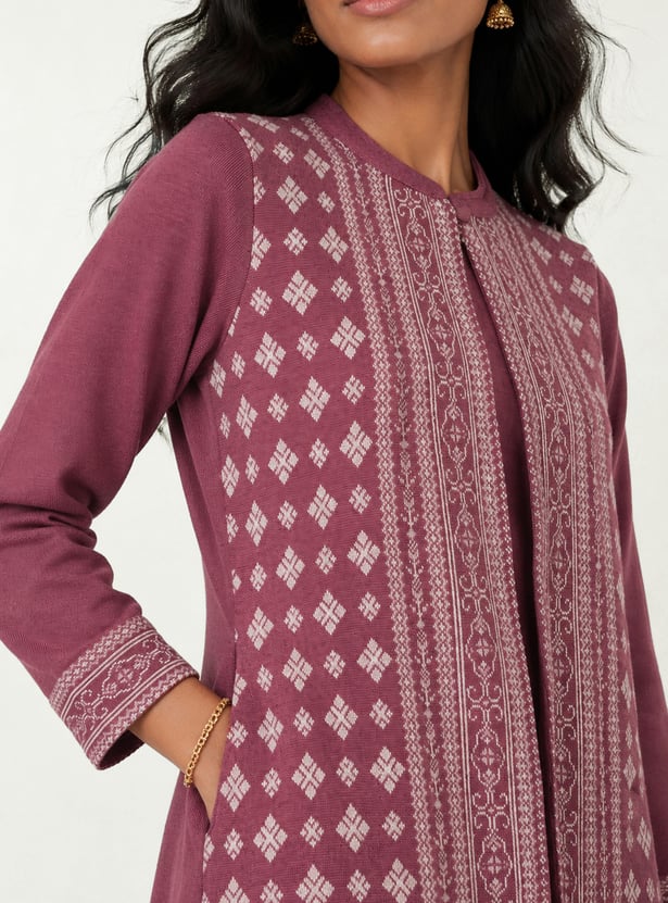 Women Printed Straight Winter Kurta