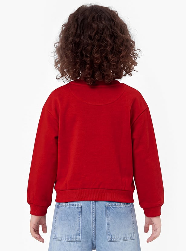 Girls Printed Pullover Sweatshirt