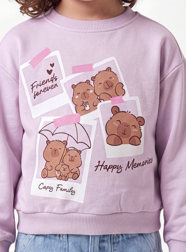 Girls Printed Sweatshirt