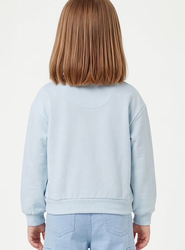 Girls Unicorn Printed Pullover Sweatshirt