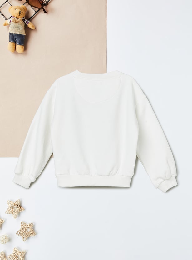 Girls Deer Embellished Sweatshirt