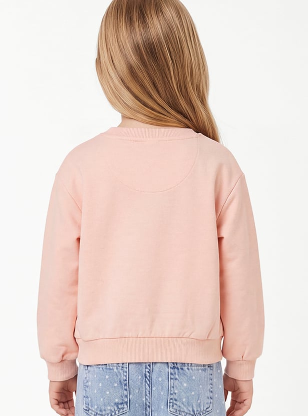 Girls Pumpkin Embellished Sweatshirt